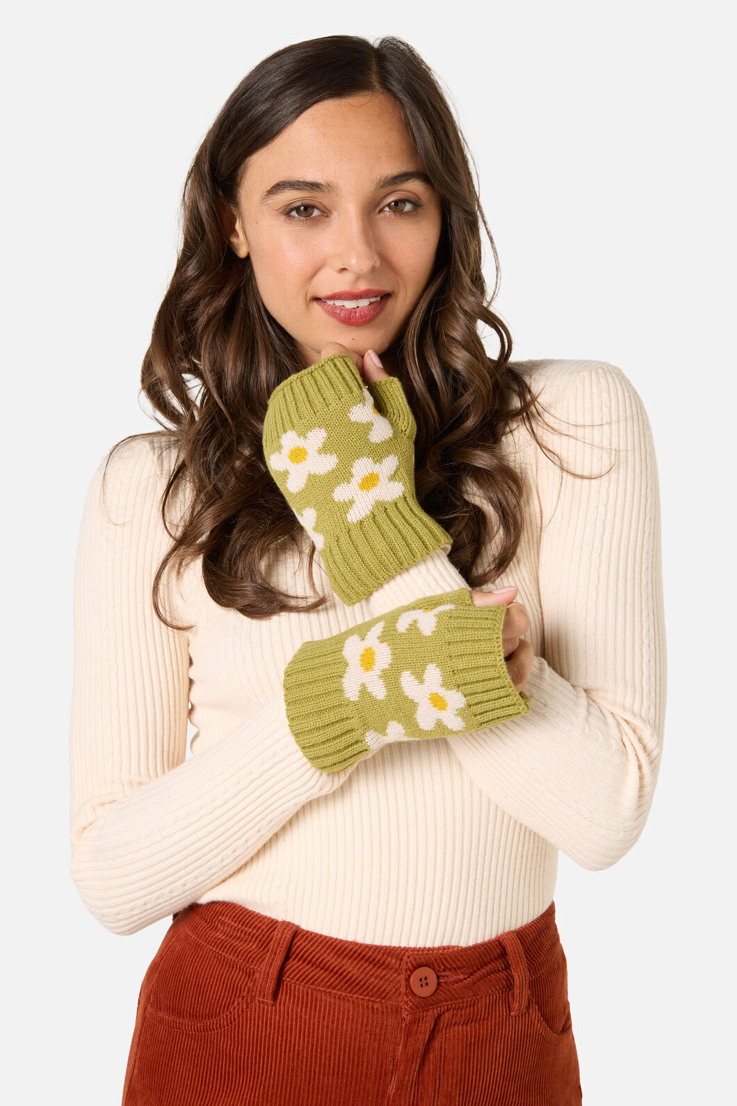 Princess Highway - Daisy Knit Gloves - green