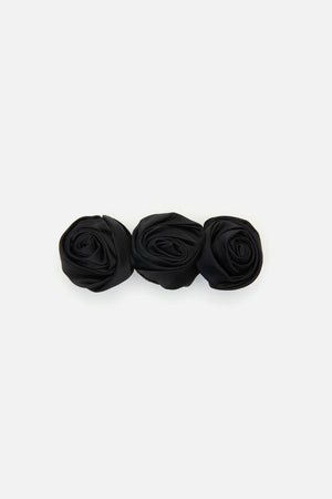 Princess Highway - Black Roses Barrette Hair Clip - black
