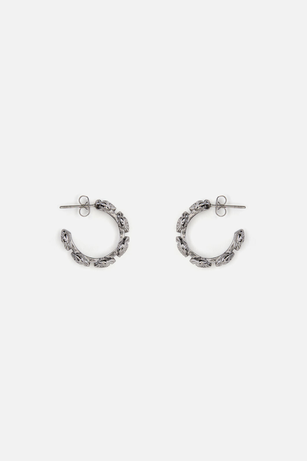 Princess Highway - Rose Hoop Earrings - silver