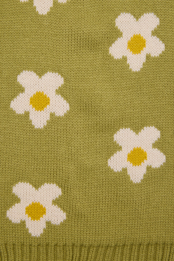 Princess Highway - Daisy Knit Scarf - green