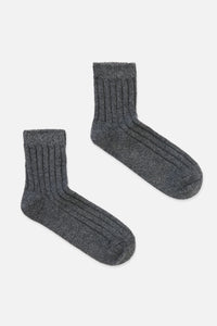 Princess Highway - Grey Warm Wool Rib Socks - grey