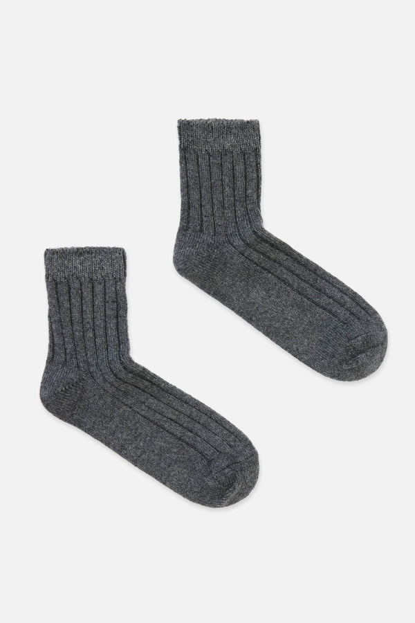 Princess Highway - Grey Warm Wool Rib Socks - grey