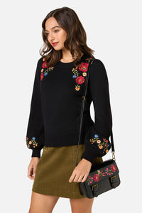 Princess Highway - Joelle Embroidered Satchel - black