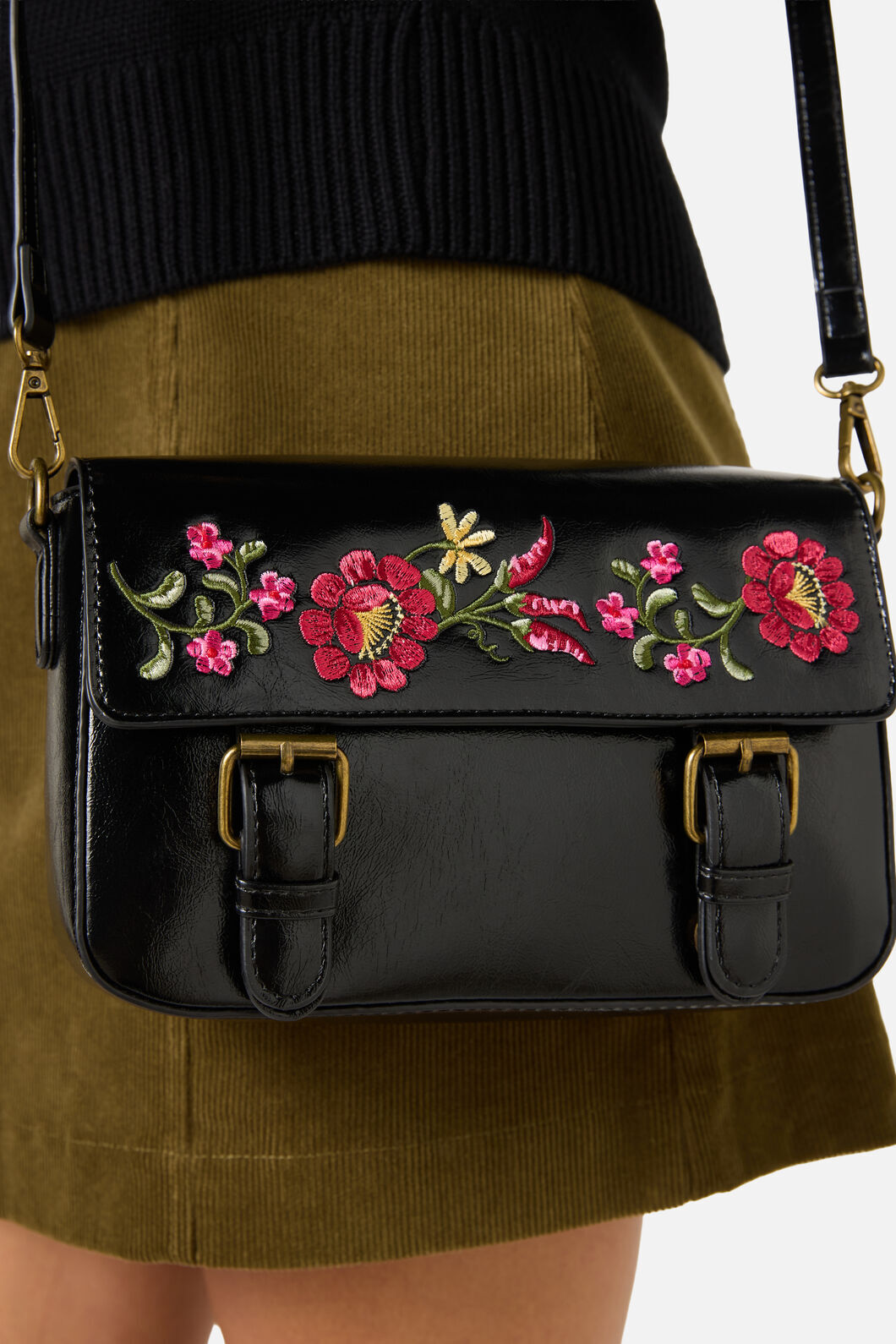 Princess Highway - Joelle Embroidered Satchel - black