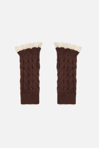 Princess Highway - Fingerless Lace Trim Gloves - chocolate
