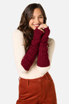 Princess Highway - Dark Red Long FingerlessGloves - dark-red