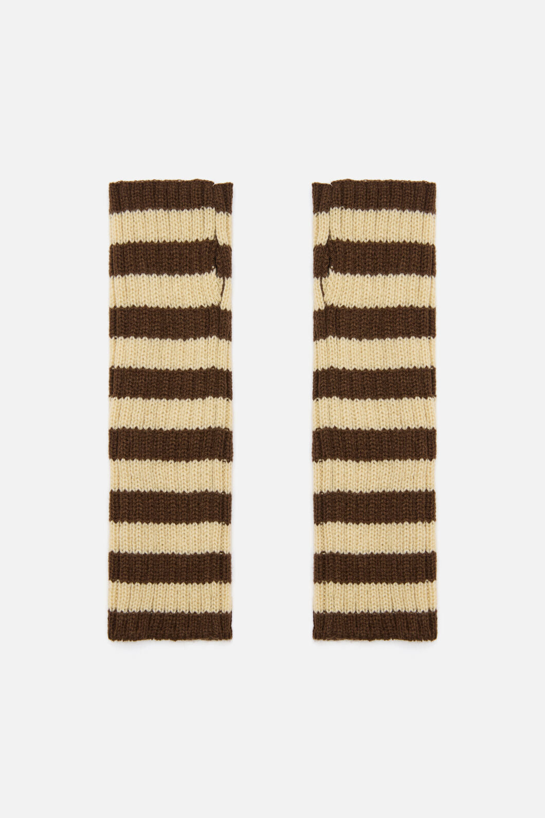 Princess Highway - Long Striped Fingerless Gloves - chocolate