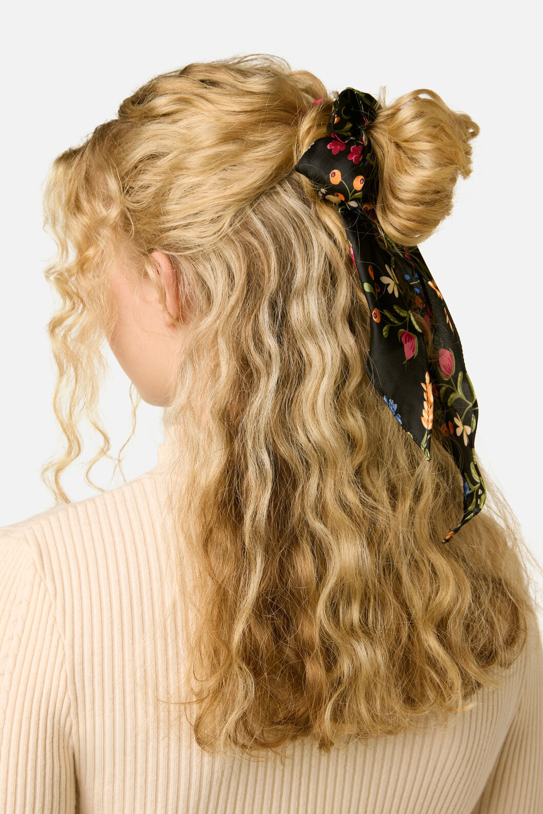 Princess Highway - Joelle Floral Scarf Scrunchie - black