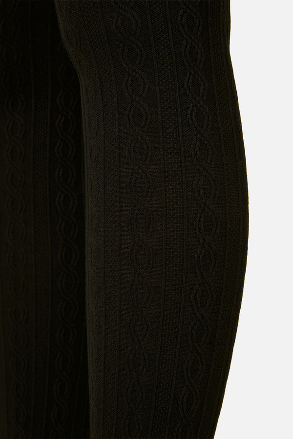 Princess Highway - Black Cable Knit Tights - black