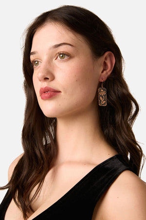 Princess Highway - Daisy Rectangle Earrings - copper