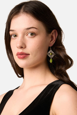Princess Highway - Pretty Green Stone Earrings - silver