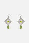 Princess Highway - Pretty Green Stone Earrings - silver