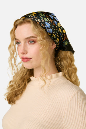 Princess Highway - Iris Ditsy Satin Scarf - black