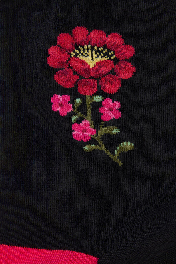 Princess Highway - Joelle Floral Sock - black