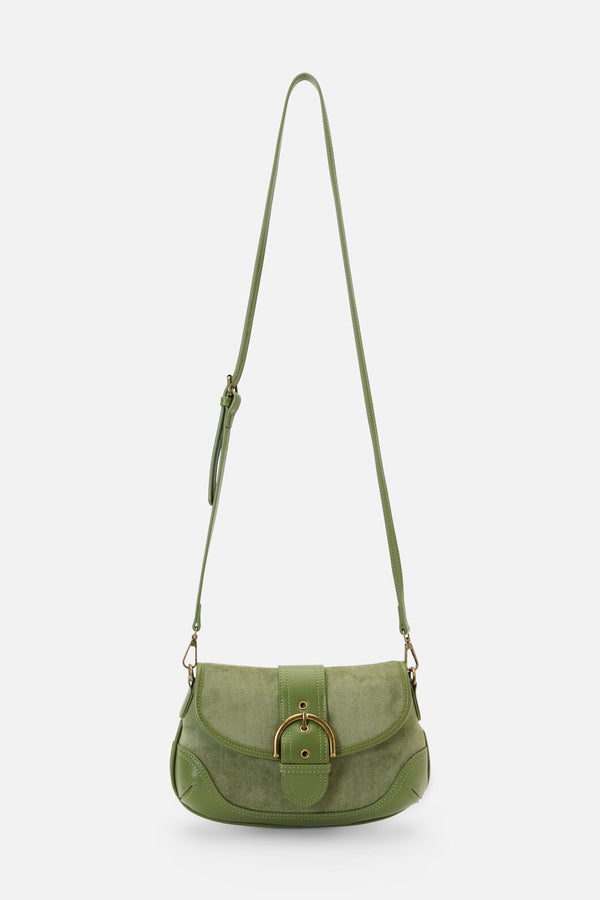 Princess Highway - Olive Faux Suede Buckle Bag - olive