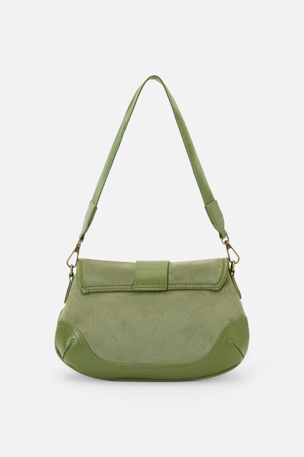 Princess Highway - Olive Faux Suede Buckle Bag - olive