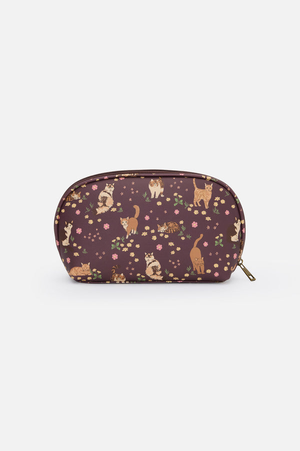 Princess Highway - Cute Cats PU Make Up Purse - plum