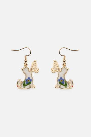 Princess Highway - Butterfly Cat Earrings - gold