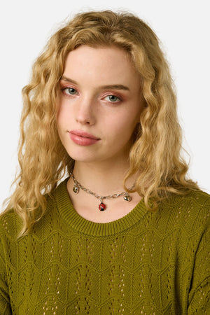 Princess Highway - Ladybug & Hearts Necklace - silver