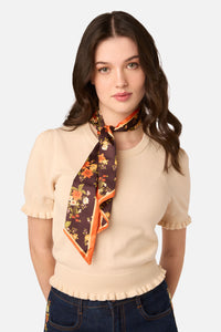 Princess Highway - Posy Narrow Head Scarf - chocolate