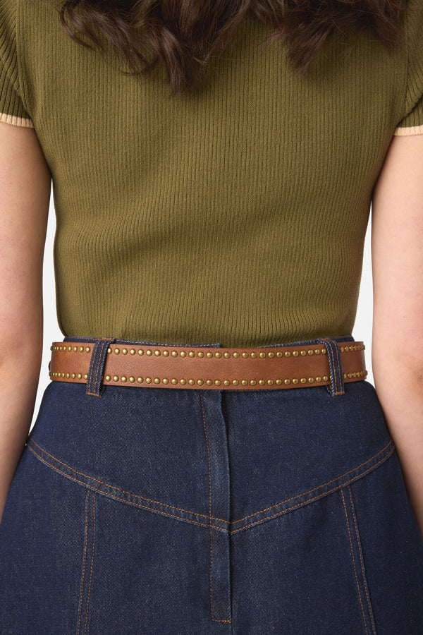 Princess Highway - Stud Belt - chocolate