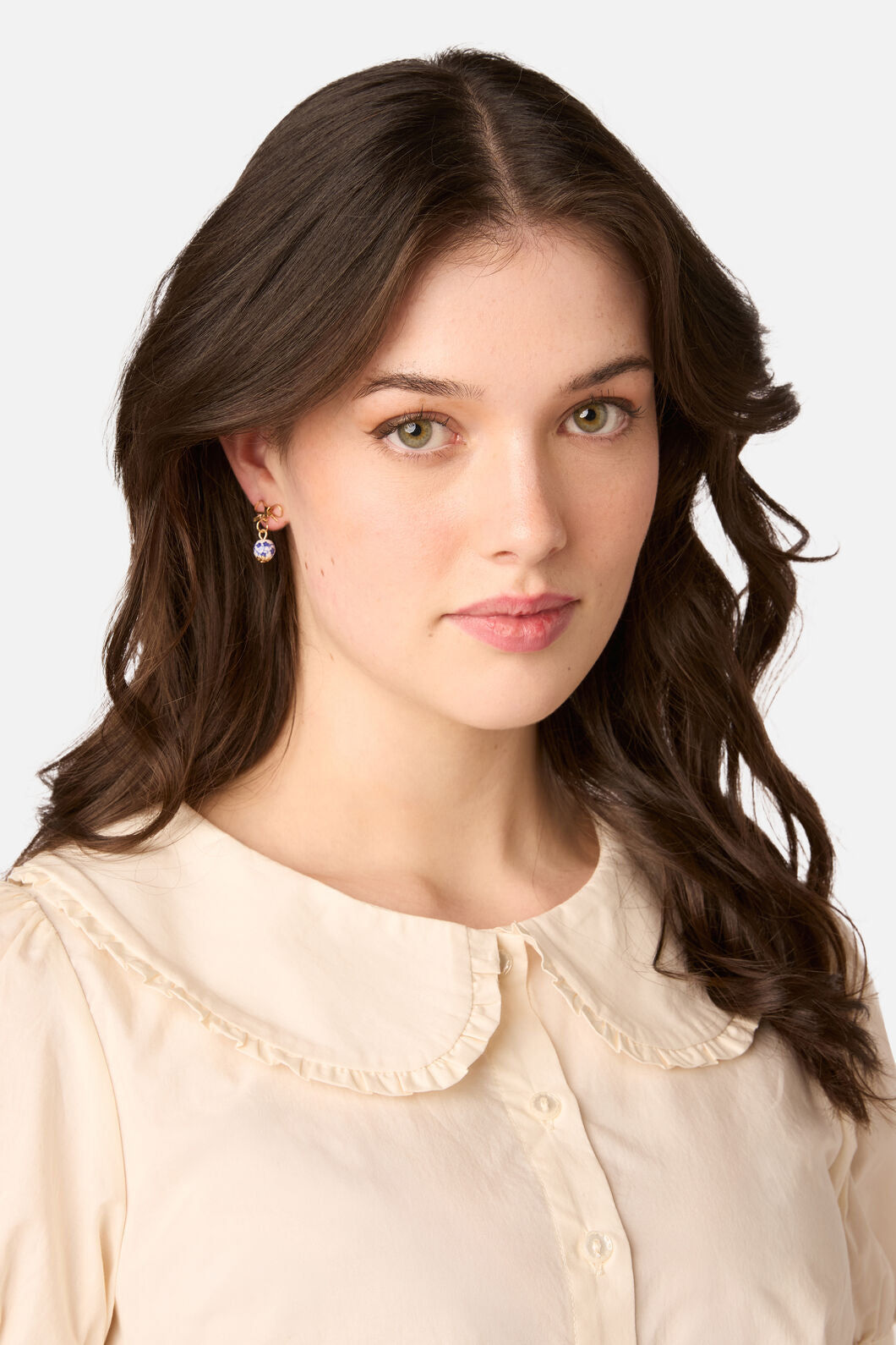 Princess Highway - Blue Flower Bow Earrings - blue