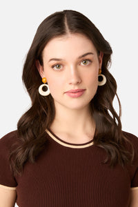 Princess Highway - Cream Mimi Retro Earrings - cream