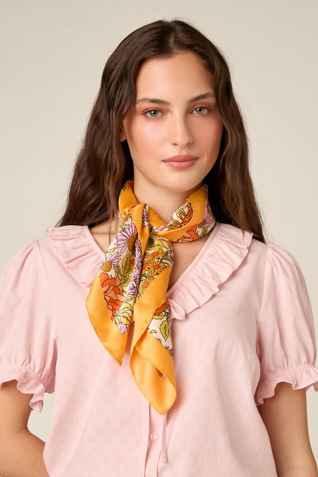 Princess Highway - Adelaide Retro Satin Scarf - cream