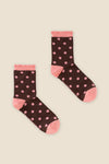 Princess Highway - Chocolate Polka Dot Sock - chocolate