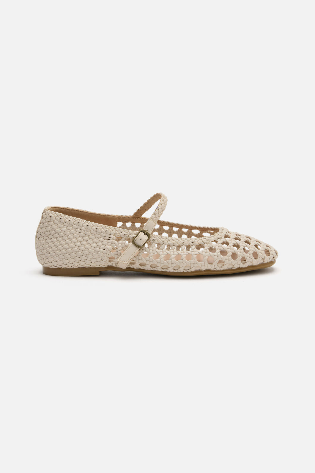 Princess Highway - Cream Weave Flat Shoe - cream