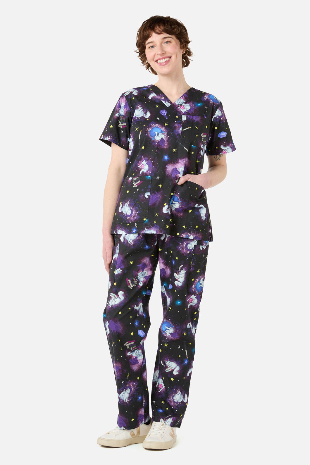 Scrubs With Love - Magic Cats scrub set - purple