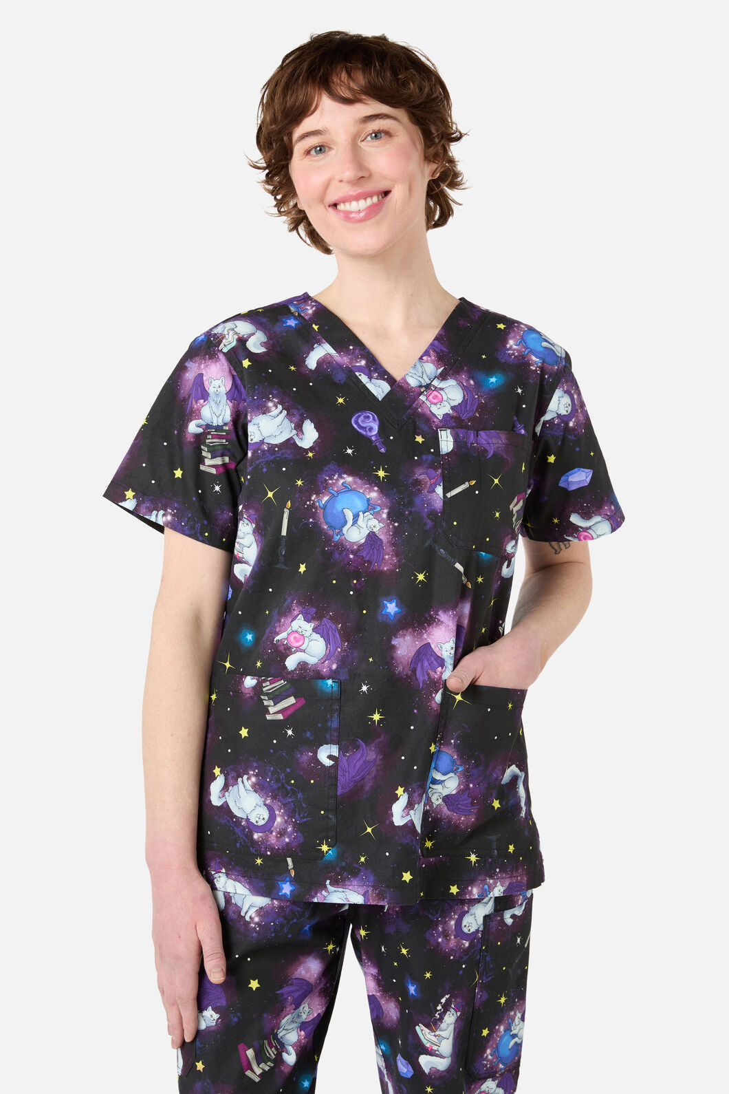 Scrubs With Love - Magic Cats scrub set - purple