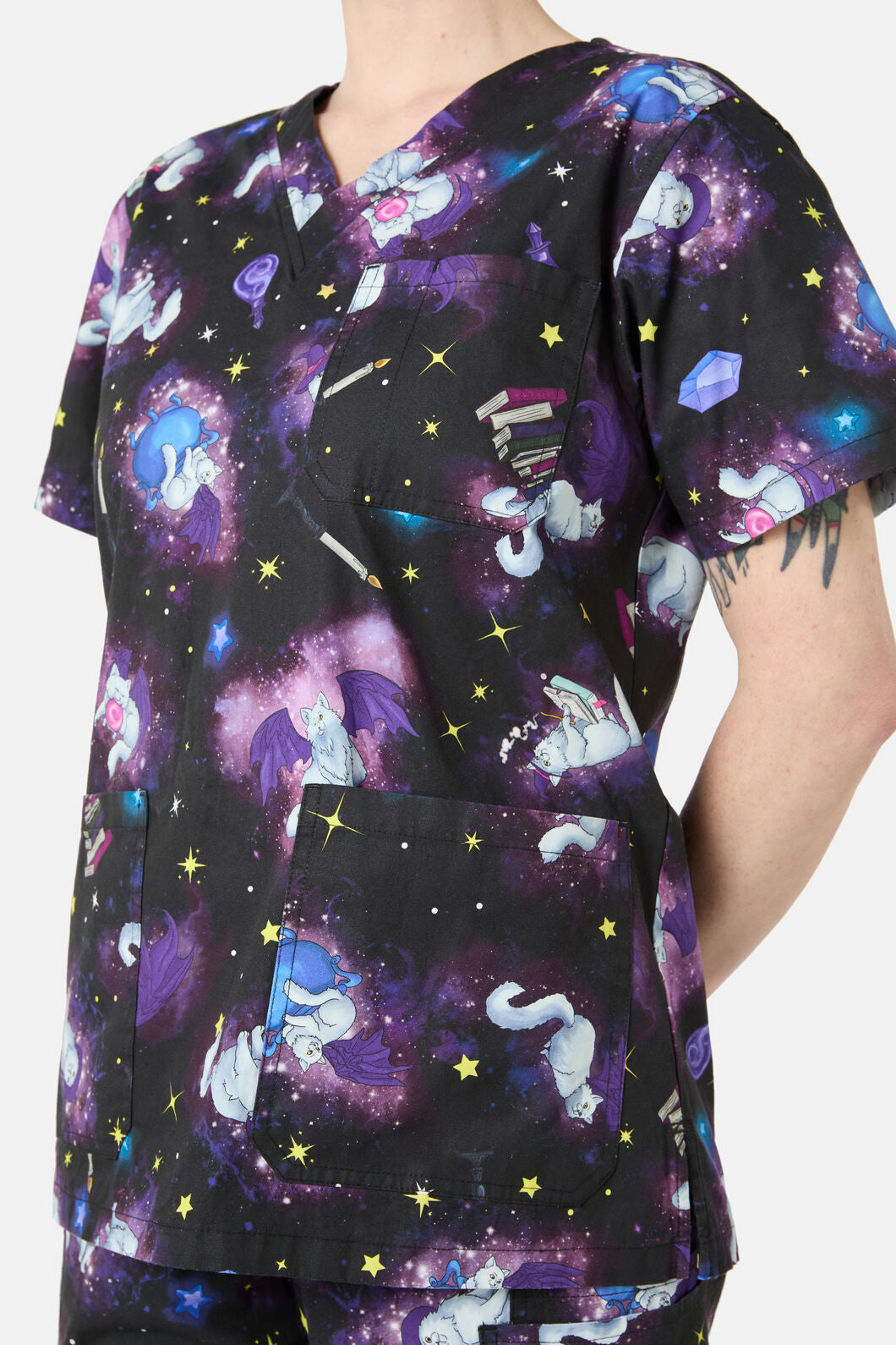 Scrubs With Love - Magic Cats scrub set - purple