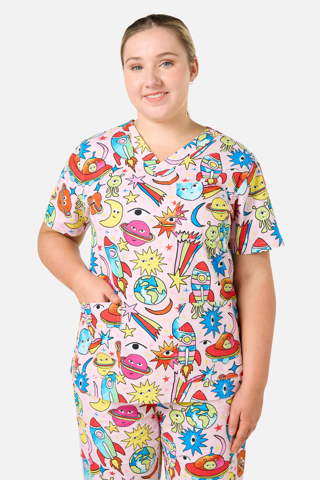 Scrubs With Love - Space scrub set - pink