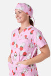 Scrubs With Love - Strawberry Cats Scrub Hat - pink