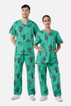 Scrubs With Love - Peculiar Puss scrub set - green