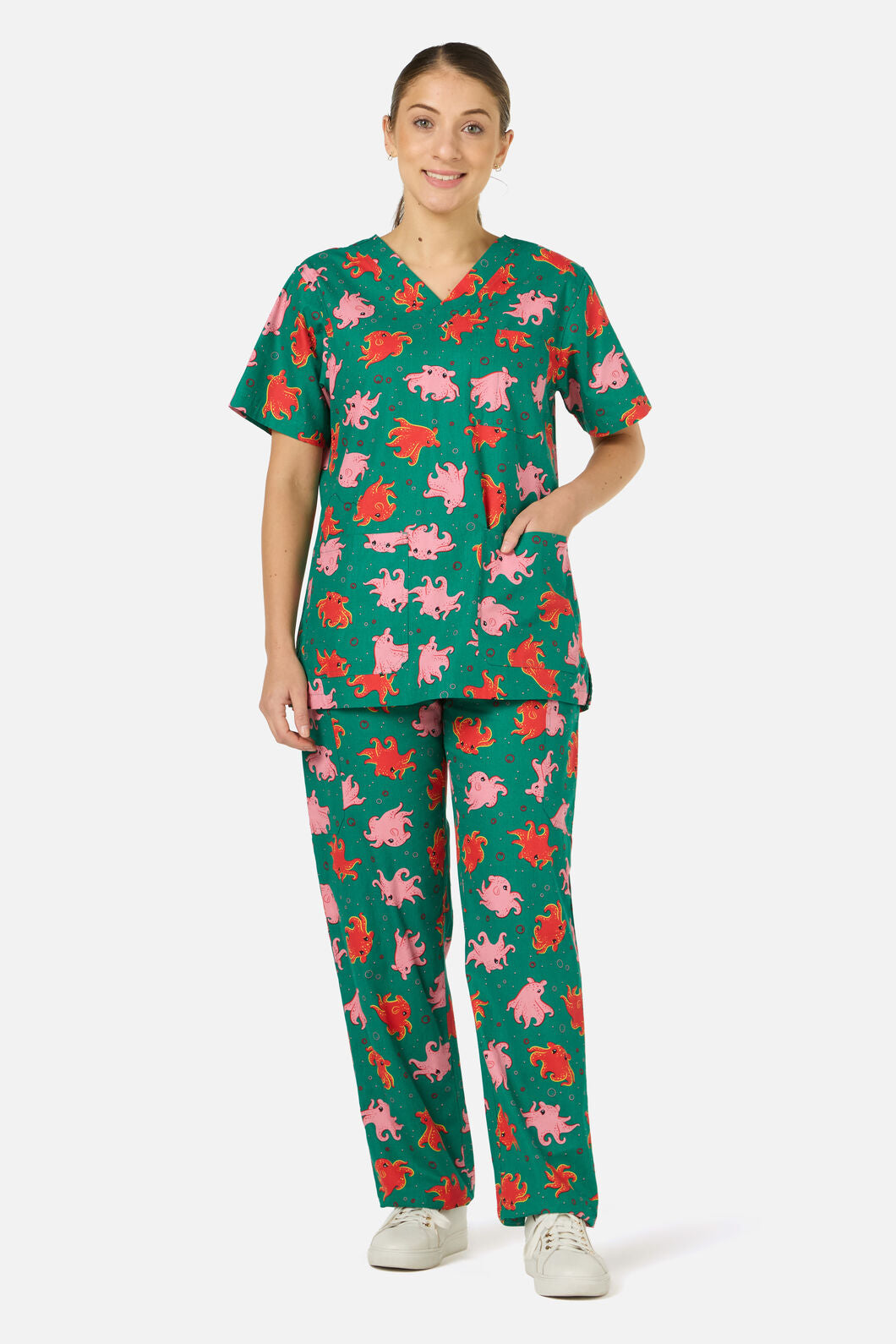 Scrubs With Love - Octopi scrub set - green