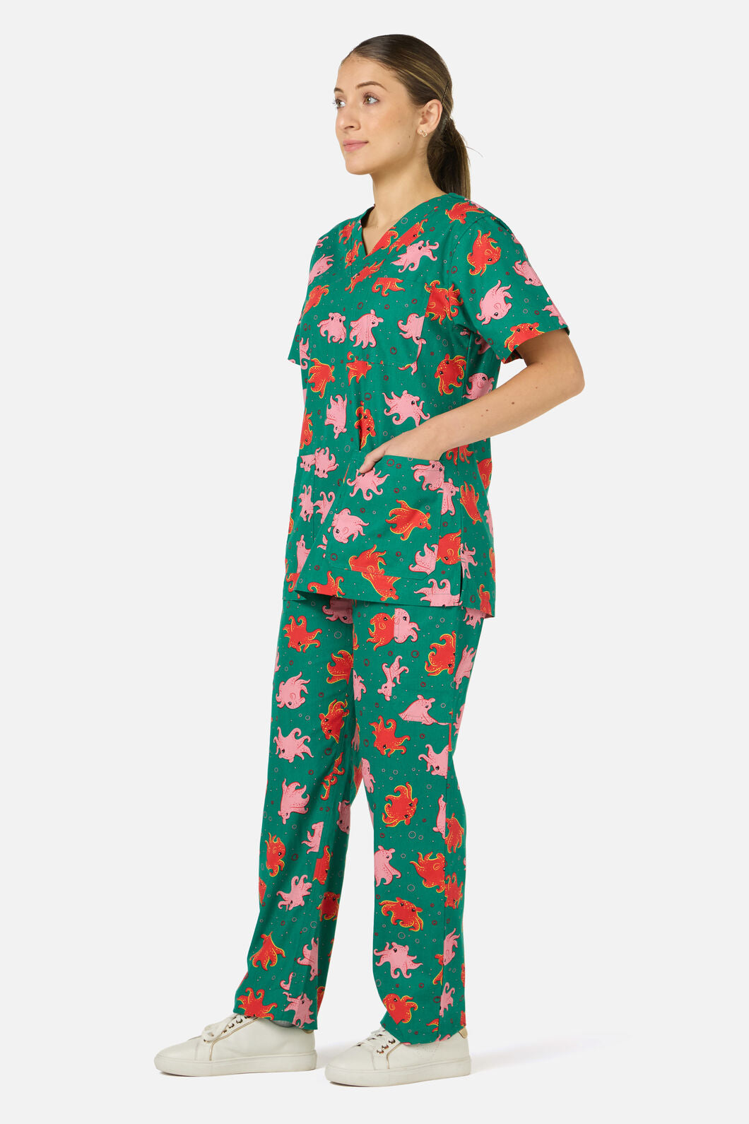Scrubs With Love - Octopi scrub set - green