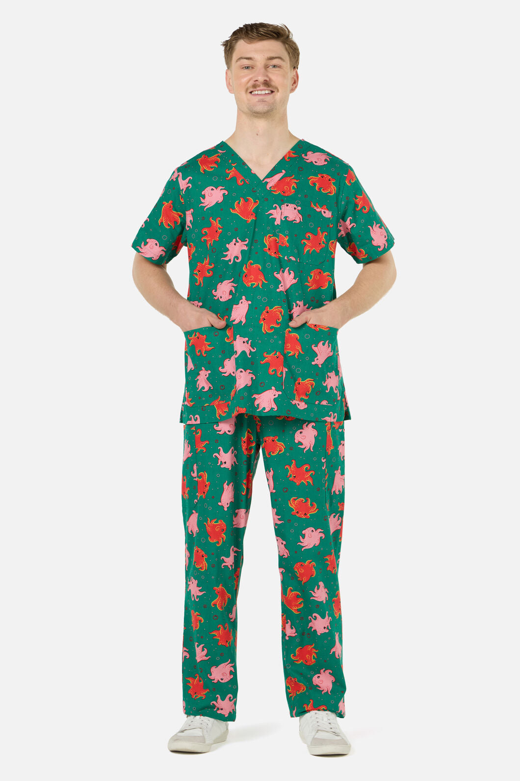 Scrubs With Love - Octopi scrub set - green