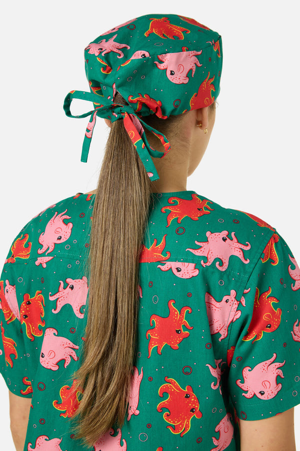 Scrubs With Love - Octopi scrub hat - green