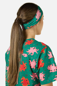 Scrubs With Love - Octopi scrub headband - green