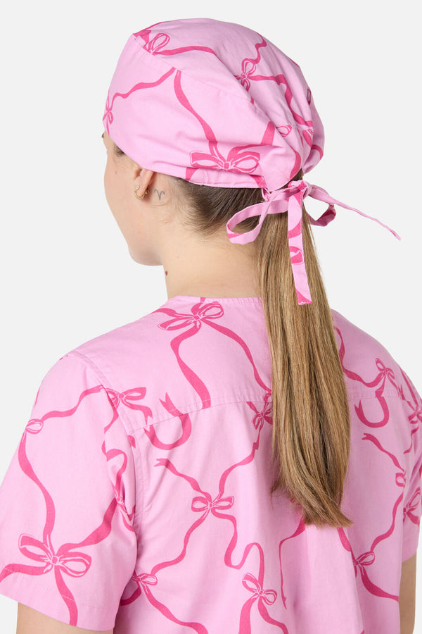Scrubs With Love - Pink Bows scrub hat - pink