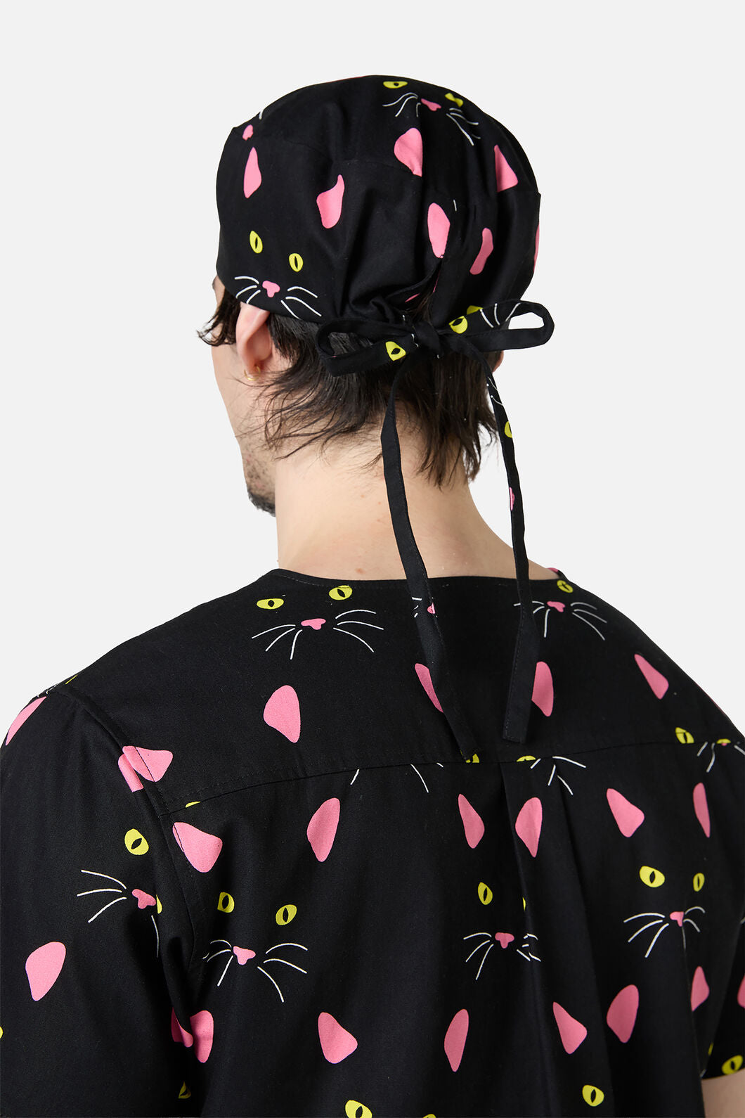 Scrubs With Love - Night Cat scrub hat - black