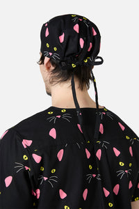 Scrubs With Love - Night Cat scrub hat - black