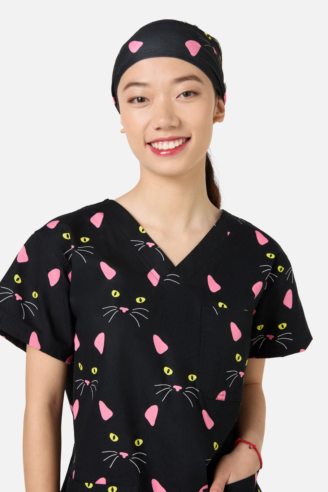 Scrubs With Love - Night Cat scrub headband - black