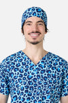 Scrubs With Love - Leopard Cub scrub hat - blue