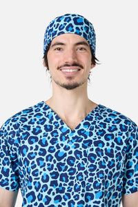 Scrubs With Love - Leopard Cub scrub hat - blue