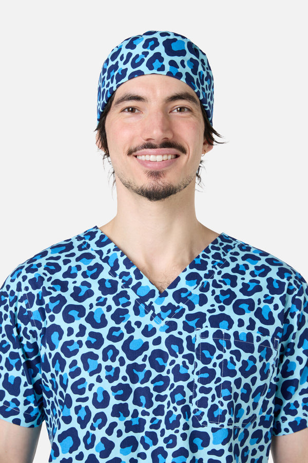 Scrubs With Love - Leopard Cub scrub hat - blue