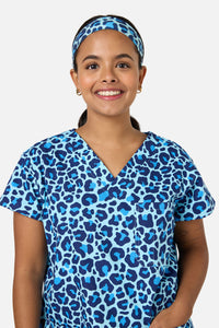 Scrubs With Love - Leopard Cub scrub headband - blue