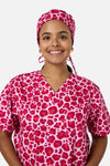 Scrubs With Love - Leopard Cub scrub hat Pink - pink